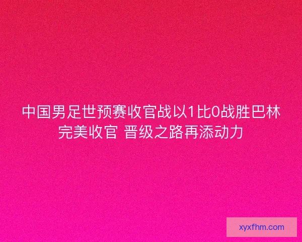 中国男足世预赛收官战以1比0战胜巴林完美收官 晋级之路再添动力