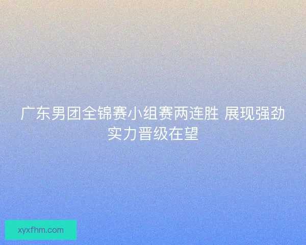 广东男团全锦赛小组赛两连胜 展现强劲实力晋级在望