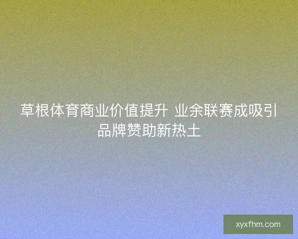 草根体育商业价值提升 业余联赛成吸引品牌赞助新热土 草根体育商业价值提升 业余联赛成吸引品牌赞助新热土